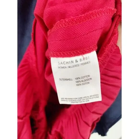 NWT SACHIN + BABI Dress Paloma Rose Midi Dress Pockets Red Blue Ombre Tie Dye 10 - Picture 8 of 10